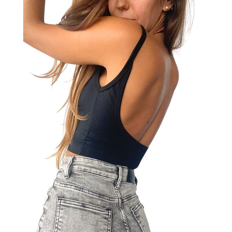 Top Corto Sin Mangas Halter Chipre Basics Negro image number null