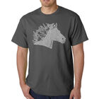 Camiseta Word Art Para Hombre - Crin de Caballo - Gris