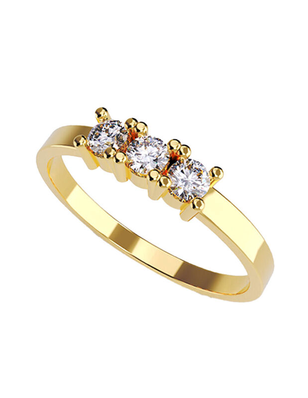 Anillo de Compromiso en Oro de 14K con Circonia... image number null