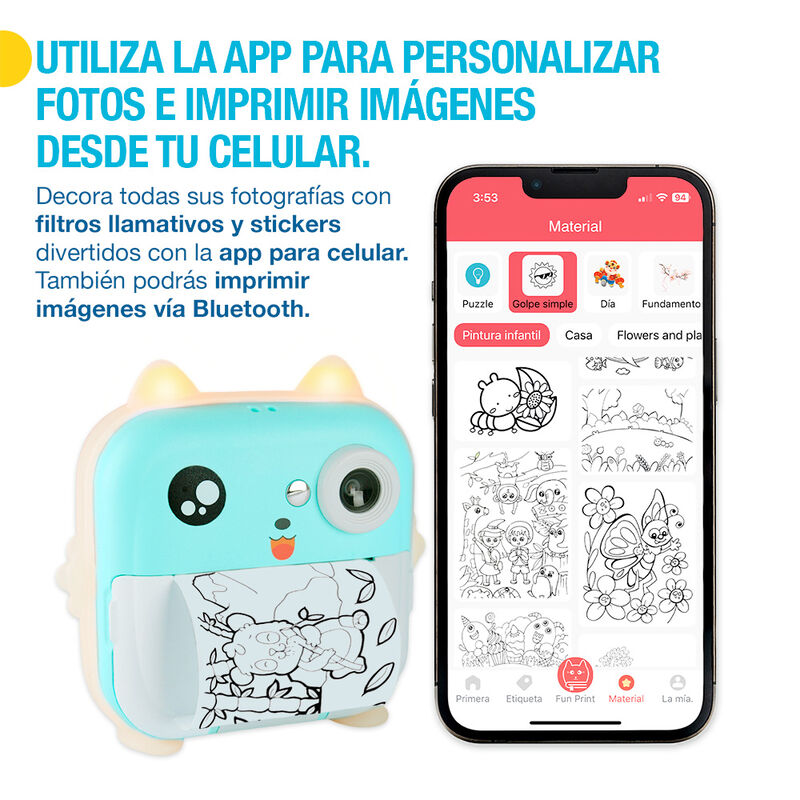 Cámara de Fotos para Niños Impresión Instantáne... image number null