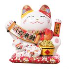 Figura Txyxt Gato Saludando 27 &times; 22 &times; 28 cm Cer&aacute;mica