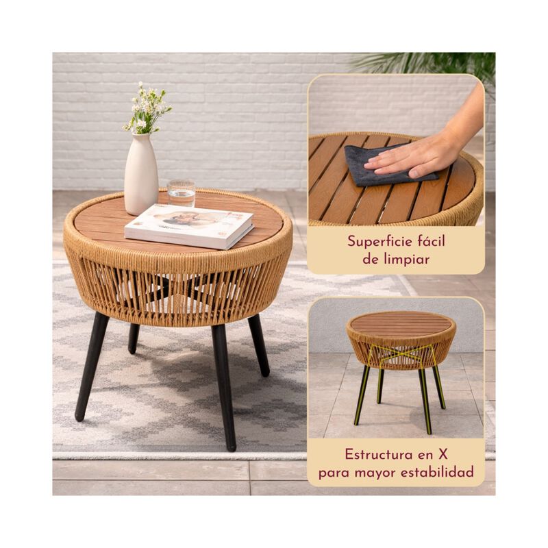Set Jardin Exterior 2 Sillones Con Mesa Diseno ... image number null