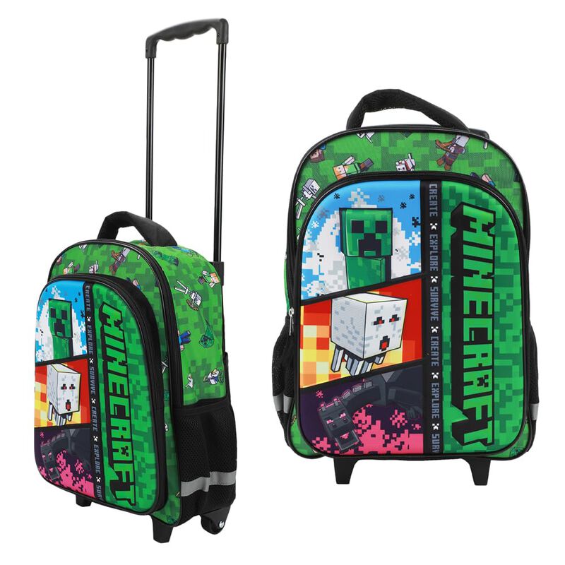 Mochila Rodante Bioworld Minecraft Con Asa Ajus... image number null