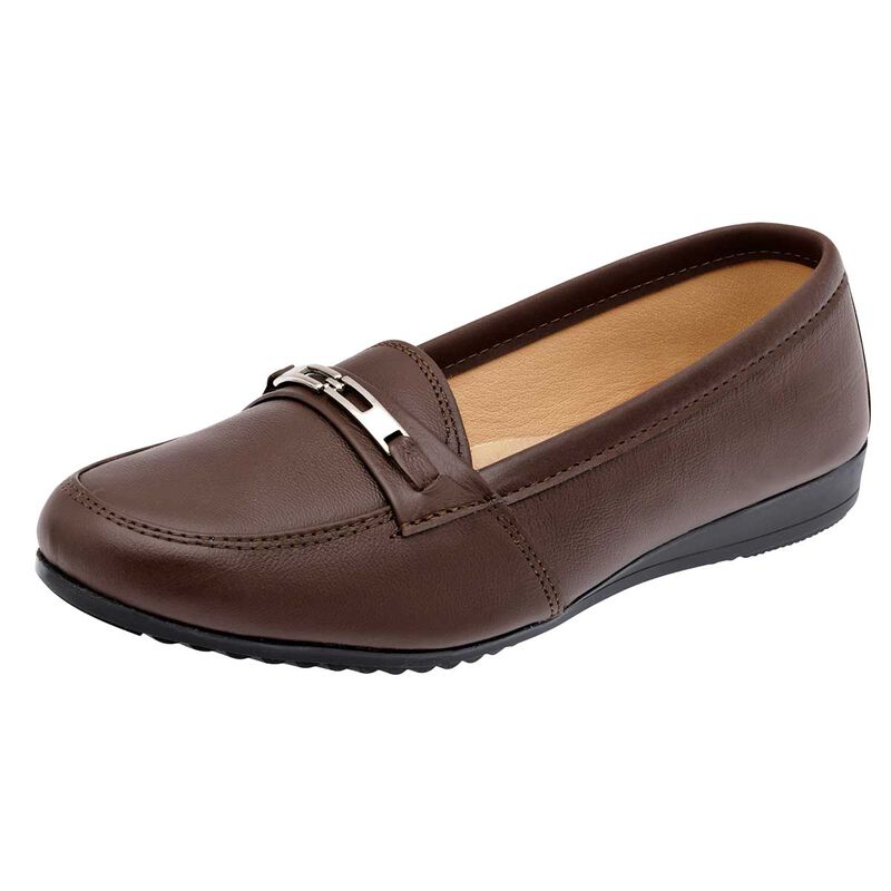 Gilardi Zapato de horma c&oacute;moda para mujer caf&eacute; image number null