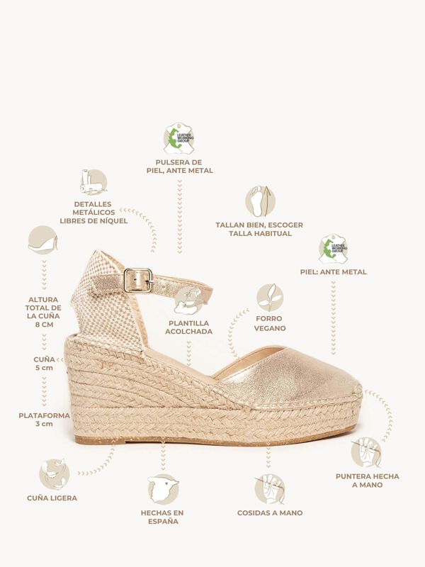 Jara Cu&ntilde;a Media Plataforma Ante Metal Oro image number null