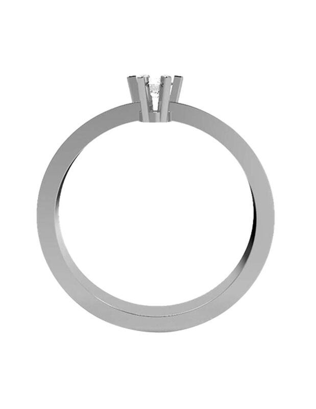 Anillo de Compromiso en Oro Blanco 10K con Circ... image number null