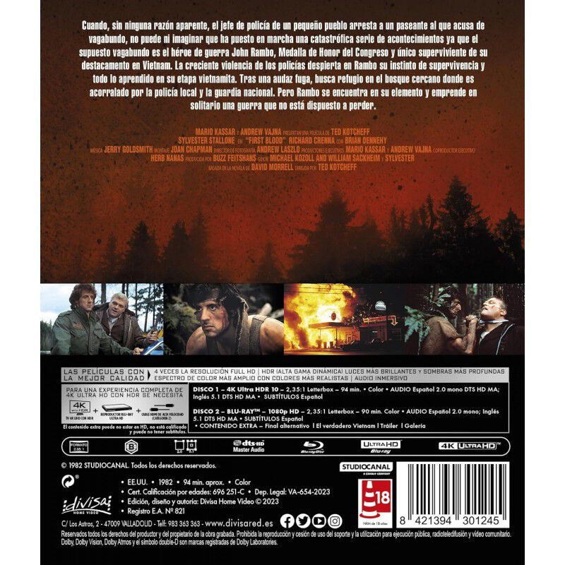 Rambo 1: Acorralado (Rambo: Primera Sangre) (4K... image number null
