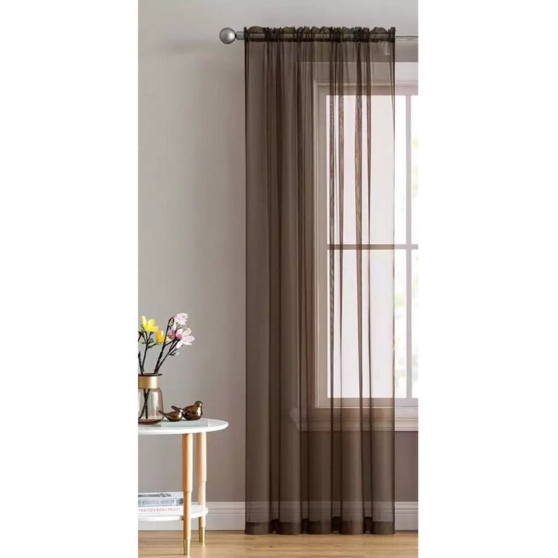 Cortina Traslucida Color Caf&eacute; 1 Panel image number null