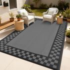 Alfombra Exterior Gaomon 244x152 cm Impermeable A Cuadros Gris