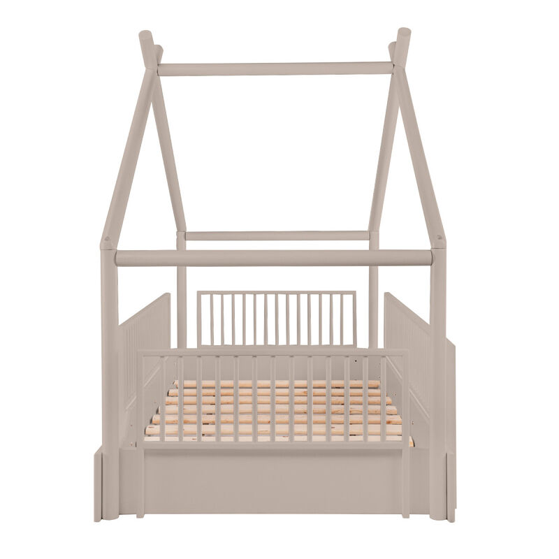 Cama Moderna Montessori de Madera con Barandale... image number null