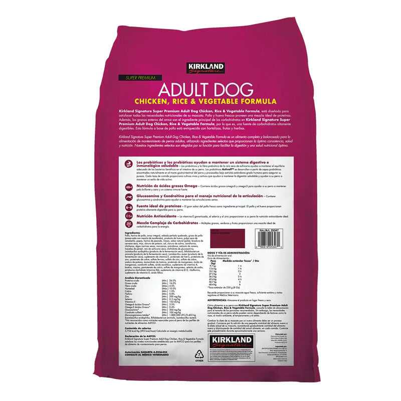 Alimento Para Perro Adulto Kirkland Pollo Arroz... image number null