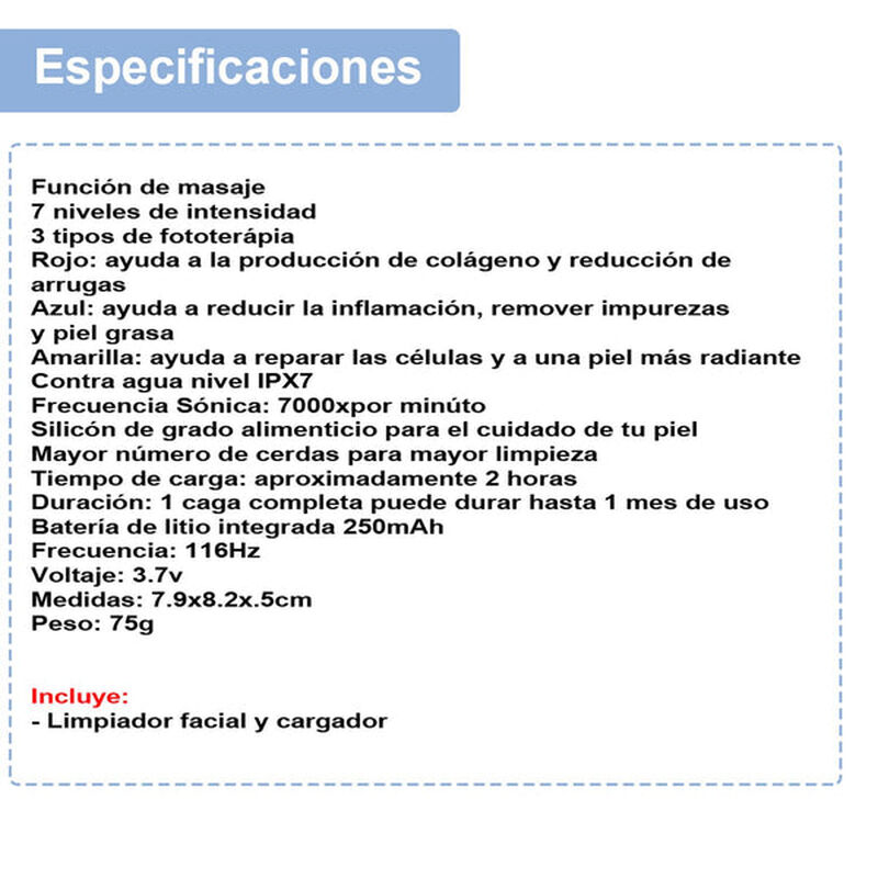 Súper Limpiador Facial Vak 14s Con Terapia Luz ... image number null