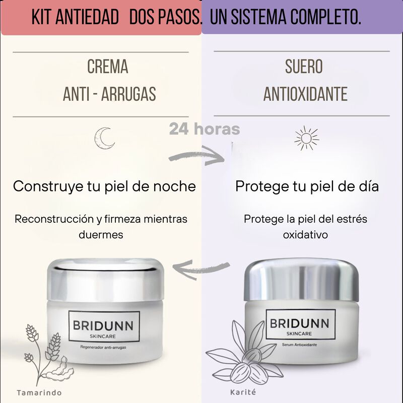 Bridunn Kit Crema Antiarrugas y Suero Antioxida... image number null
