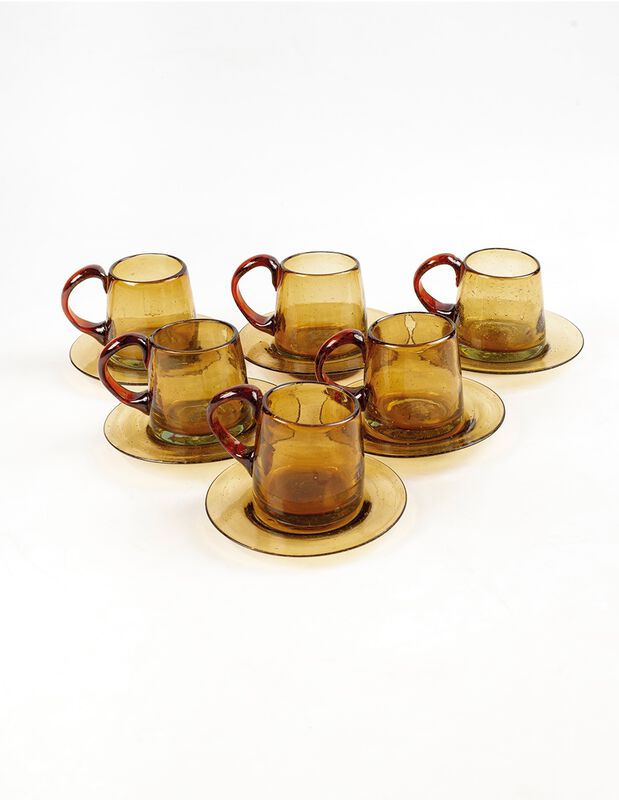 Tazas c/ Platos Set de 6 Tazas con Plato de Vid... image number null