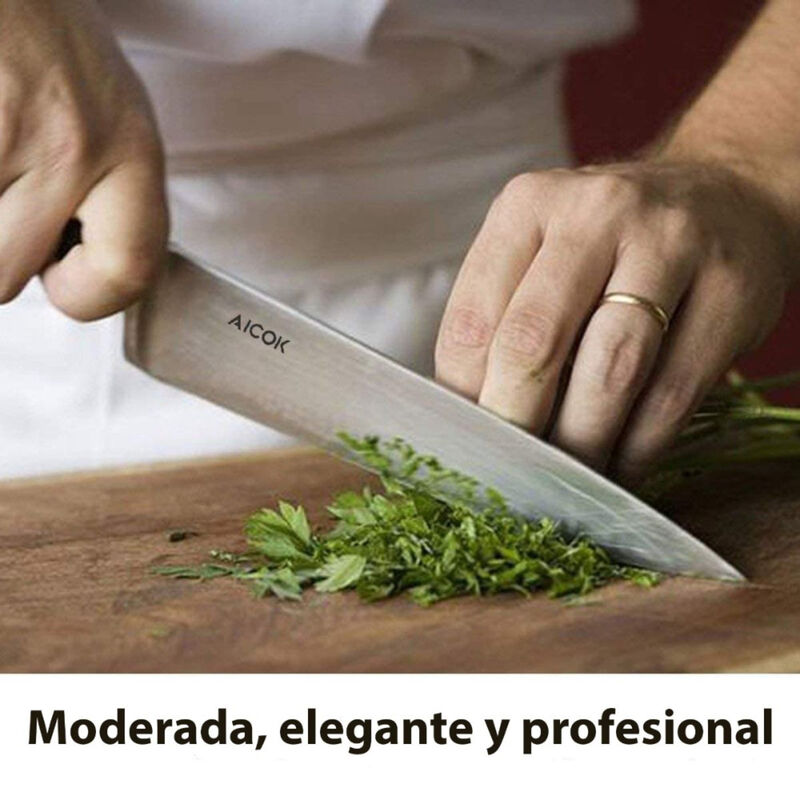 Set De Cuchillos En Bloque Acero Inox Aicok Kf-... image number null