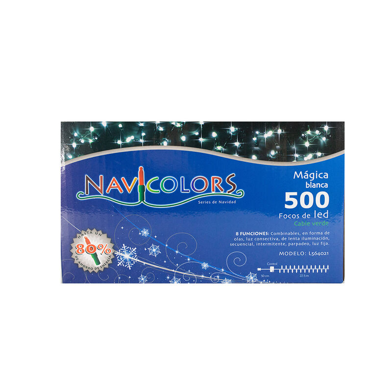 Serie De Luces Blanca Navide&ntilde;a 500 Luz Led 8 Fu... image number null