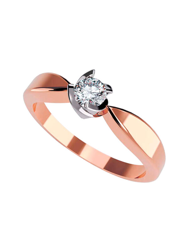 Anillo de Compromiso en Oro de 14K con Circonia... image number null