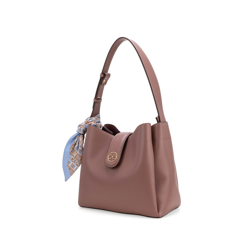 Bolsa Briefcase Mediana Con Mascada Color Rosa image number null