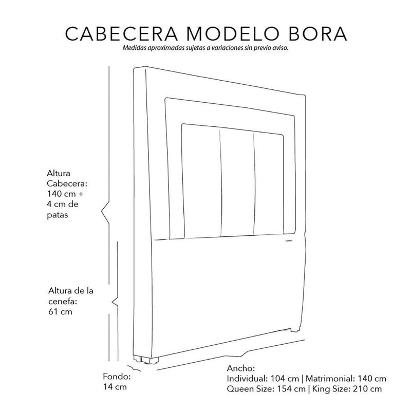 Cabecera King Size Dicasa Bora Rosa image number null