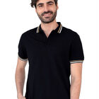Playera Caballero Polo Cuello Abotonado Negro Premium Roosevelt C364