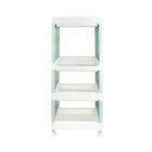 Carrito Organizador de Pl&aacute;stico con 4 Estantes - Color Verde/Blanco