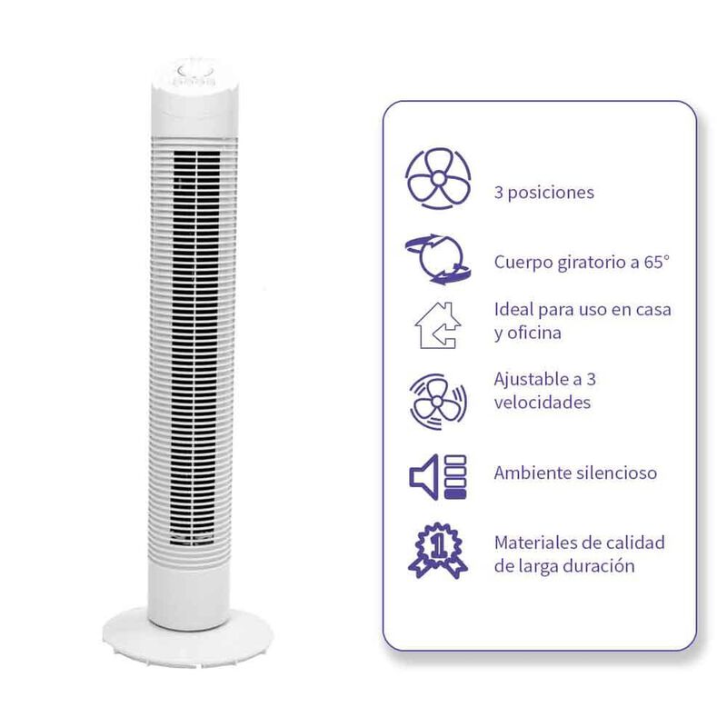 Ventilador torre iusa 36 42w 3vel timer image number null