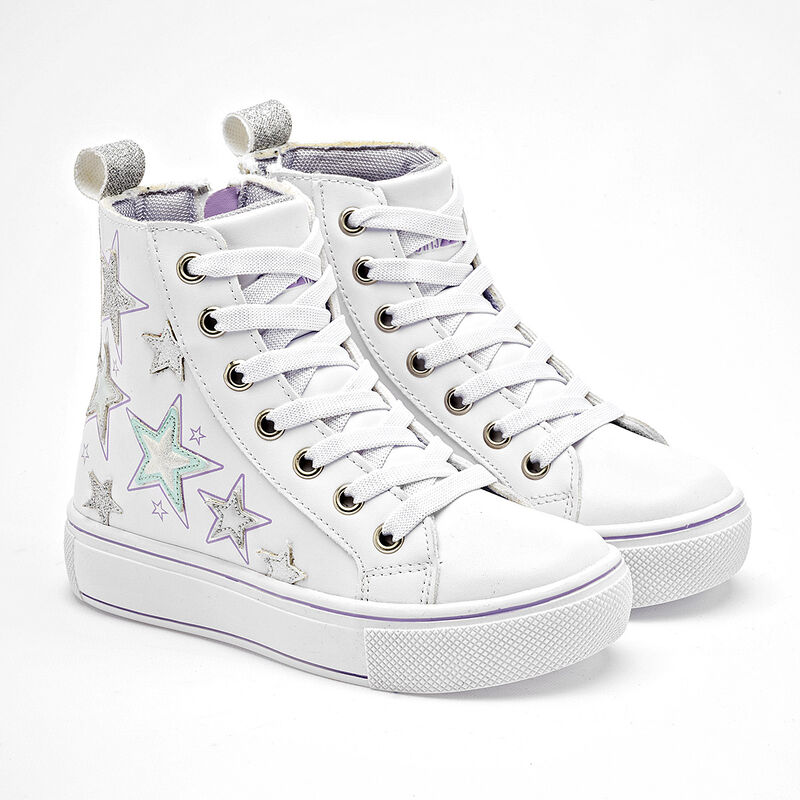 Lycht Tenis urbano para ni&ntilde;a. Blanco plata image number null