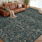 Alfombra Ruicharm 274 cm &times; 366 cm Bot&aacute;nica Verde Oscuro