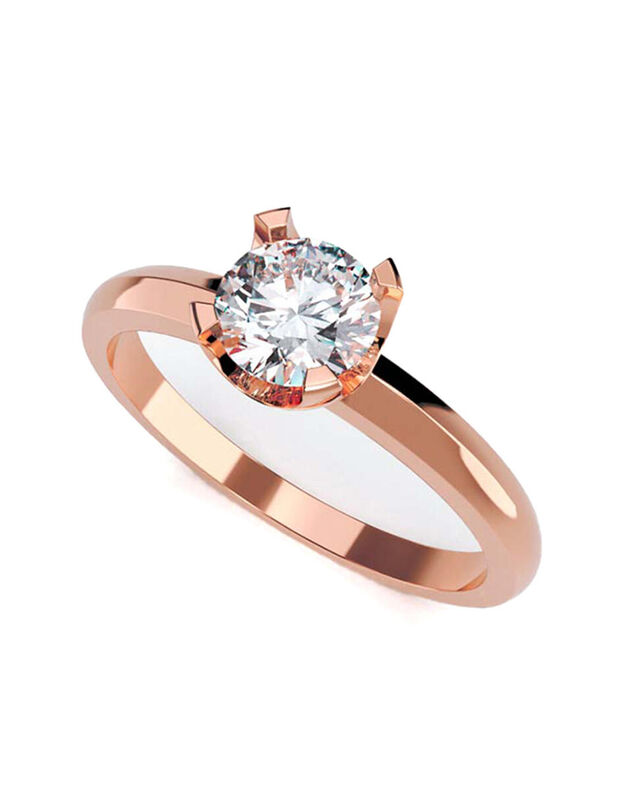 Anillo de Compromiso en Oro Rosa 14K con Circon... image number null