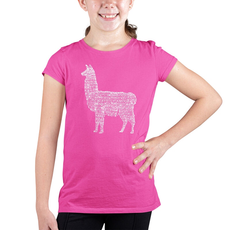 Camiseta Word Art Para Ni&ntilde;a - Mam&aacute; Llama - Rosa image number null