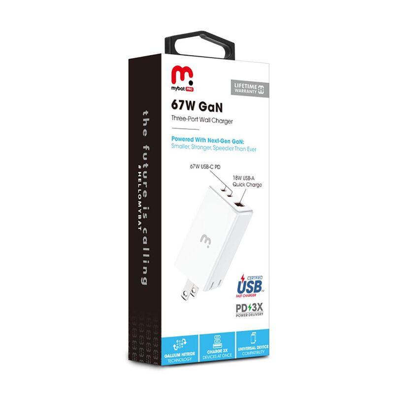 Cargador Ac Mybat 67w Gan Universal Usb-c Para ... image number null