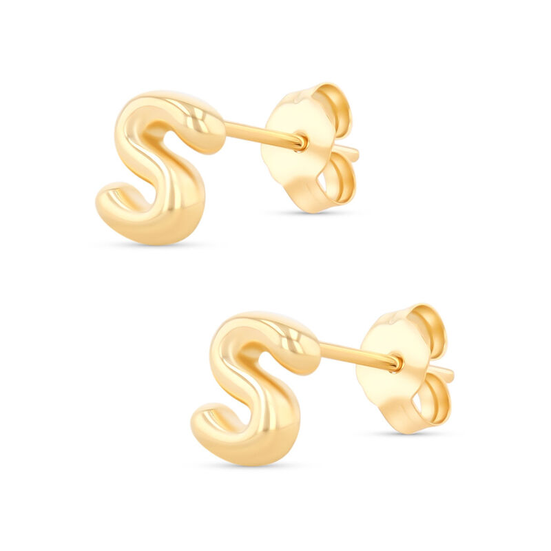 Aretes De Oro Amarillo De 10K (Letra S) image number null