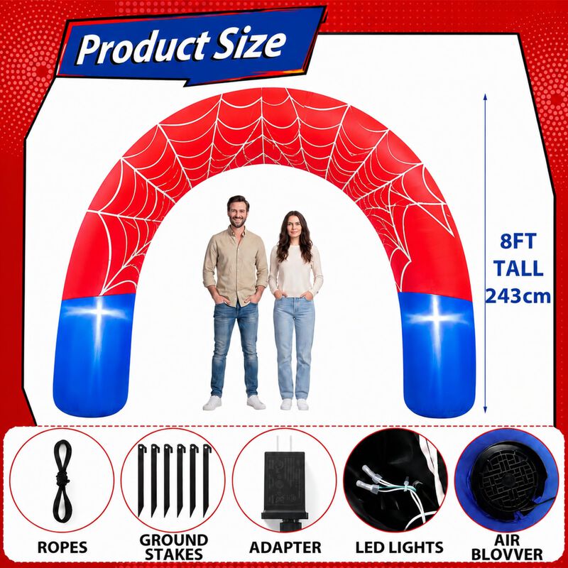 Arco Inflable Jenaai 2,4 m Led Con Telara&ntilde;a Par... image number null