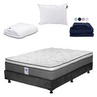 Colch&oacute;n Matrimonial Prestige + Box + Almohada One + Protector Cloud + 1 Juego De S&aacute;banas Softy