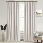 Cortinas Qjmydeco, 100% Lino Opaco, 270 X 275 Cm, Color Marfil, 2 Paneles