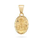 Medalla Ovalada Oro Amarillo 14K Sagrado Corazon 12Mm