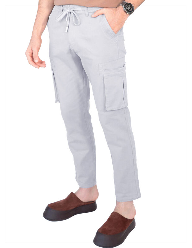 Pantalón Jogger Hombre Ajuste En Cintura Gris R... image number null