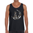 Tank Top Word Art Para Hombre - Gato Sentado en la Luna - Negro