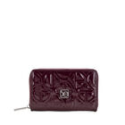 Cartera Cierre Sencillo Mediana Look Glossy Color Tinto