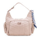 Bolsa Hobo Maxi Acolchonada Con Mascada Color Rosa