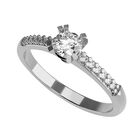 Anillo de Compromiso en Oro Blanco 14K con Circonia -  Talla:5.5/ M429-14W-CZ-55