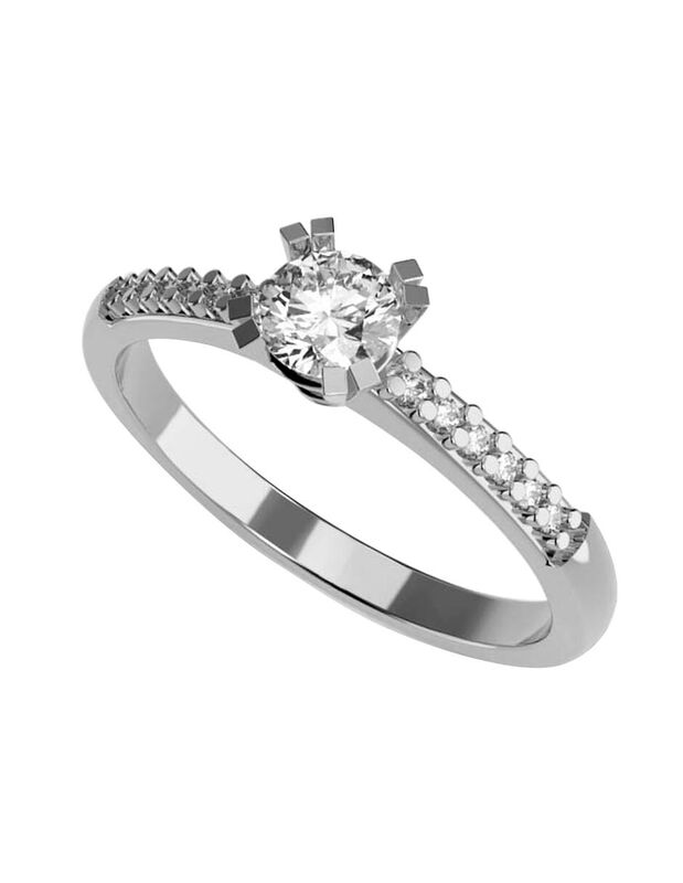 Anillo de Compromiso en Oro Blanco 14K con Circ... image number null