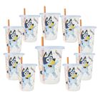 Vasos Con Pajita Para Ni&ntilde;os Peque&ntilde;os The First Years Bluey Take & Toss, 300 Ml, 10 Unidades