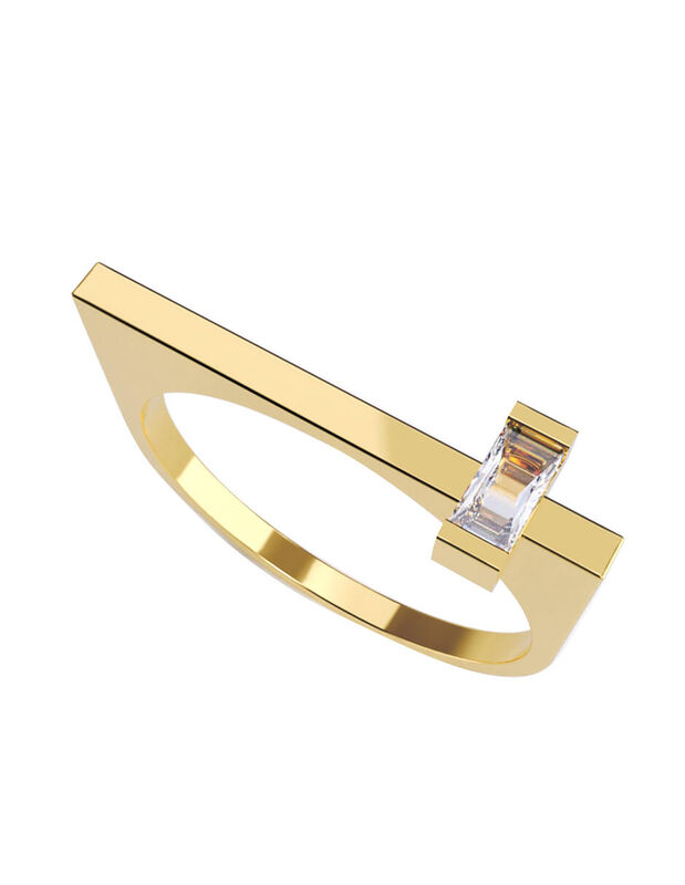 Anillo de Compromiso en Oro Amarillo 14K con Ci... image number null