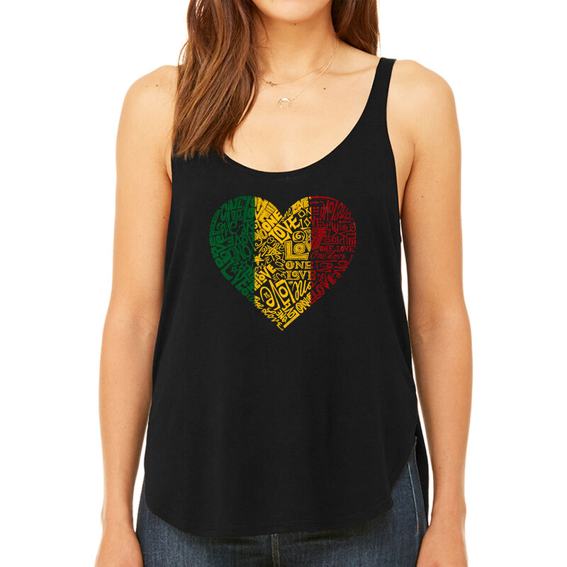 Tank Top Holgado Word Art Para Mujer - Coraz&oacute;n ... image number null