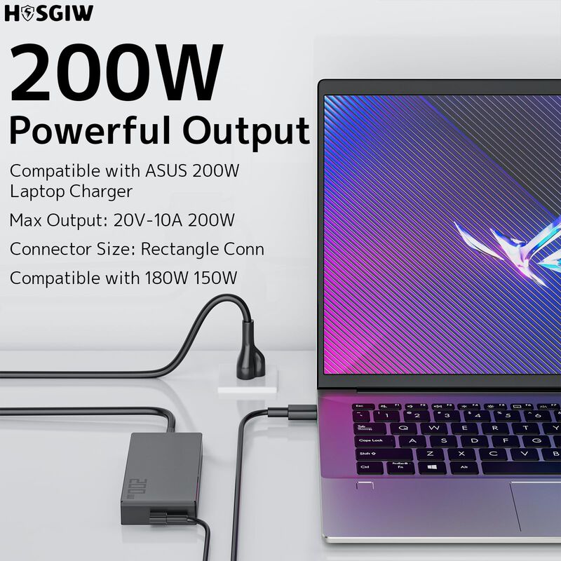 Cargador De Port&aacute;til Hssgiw 200w Asus Rog Zephy... image number null