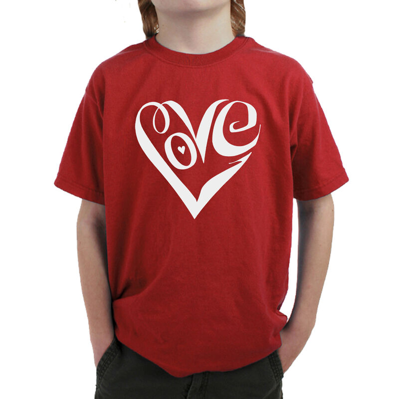 Camiseta Word Art Para Ni&ntilde;o - Coraz&oacute;n Amor - Ro... image number null
