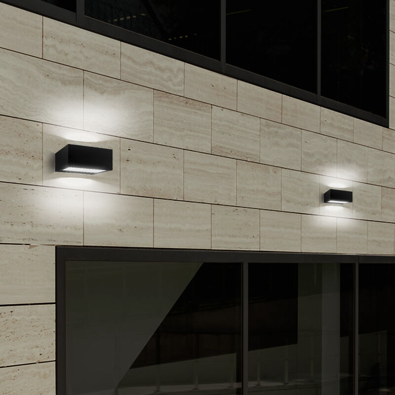 Lampara Muro Led Exterior Negro 20w Luz Blanca ... image number null