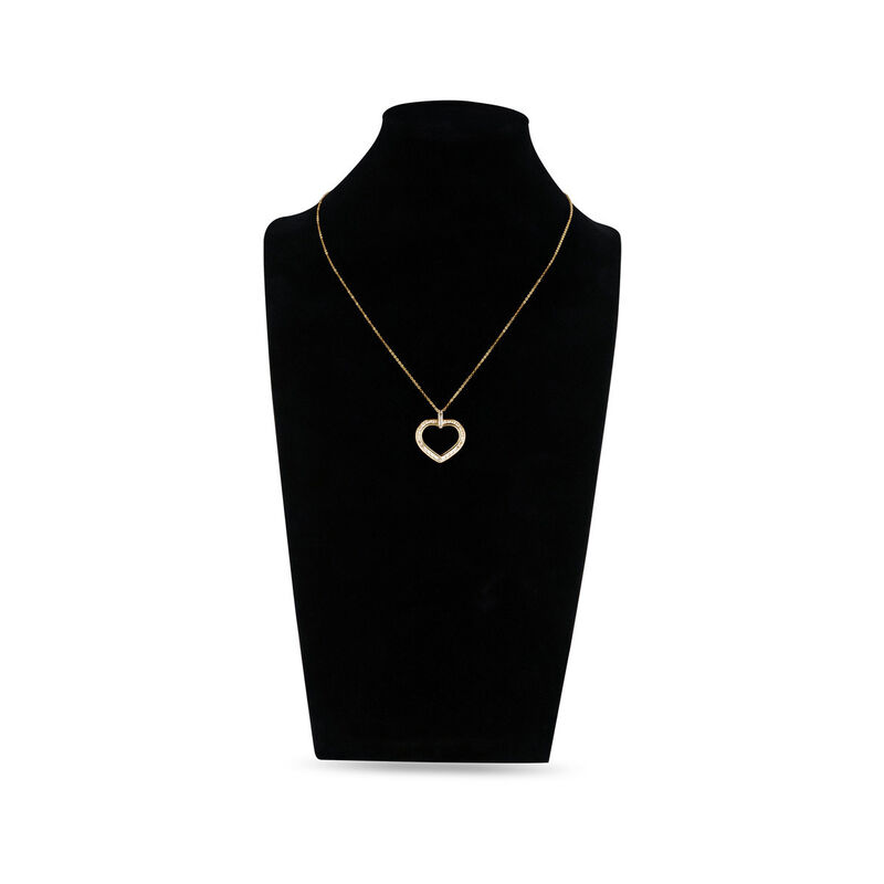 Dije Coraz&oacute;n Bicolor 10k Con Zirconias + Cadena... image number null