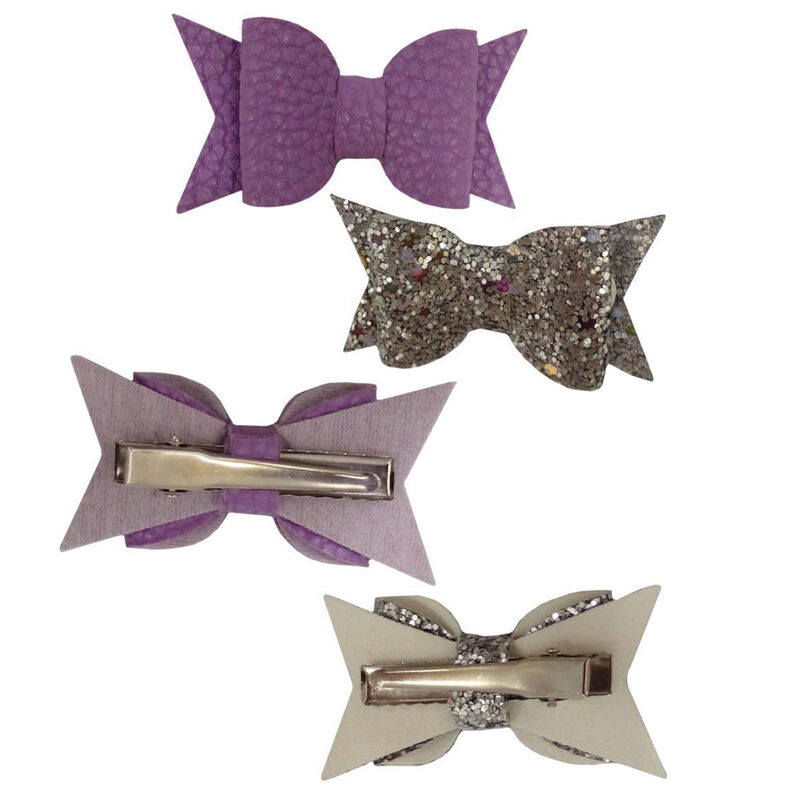 Mini Moños Para Cabello Lavanda Gris Glitter 2 ... image number null
